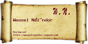 Wessel Nándor névjegykártya